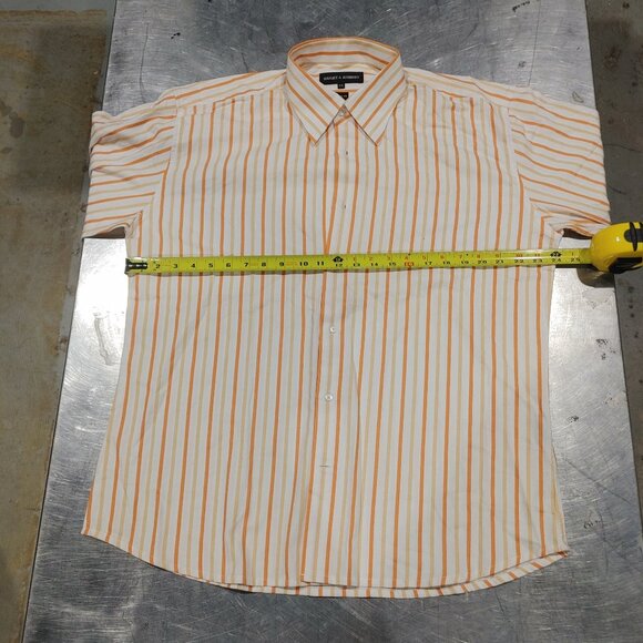 Brand New Haight & Ashbury Classic Fit Button-down Shirt Orange Stripe Size 5 XL - Picture 2 of 4